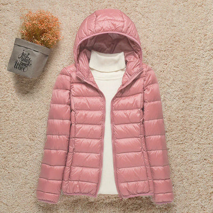 New Fashion Female Cold Jacket Women Winter Light White Duck Down Jacket Slim Puffer Jacket Portable Windproof Down Coat