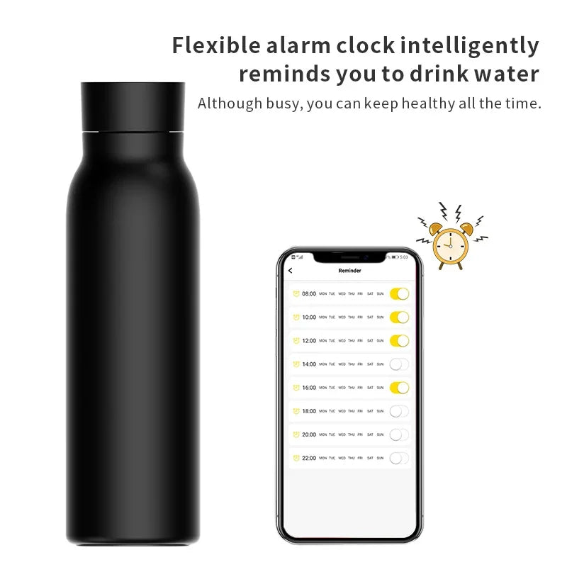 Tuya Bluetooth Smart Water Bottle Drinking Reminder Temperature Display Water Consumption Record Warm and Cold Insulation Bottle