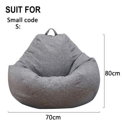 Large Small Lazy Sofa Cover Chairs Without Filler Linen Cloth Lounger Seat Bean Bag Pouf Puff Couch Tatami Living Room