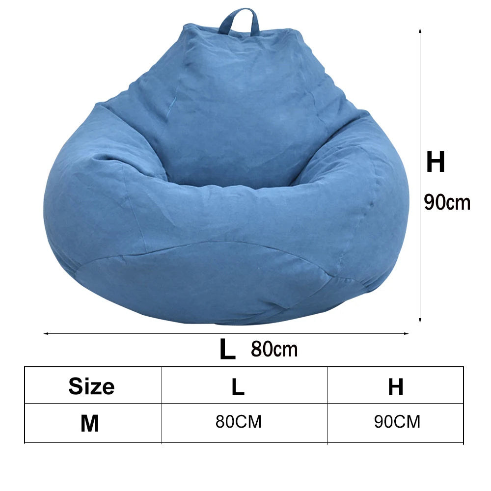 Large Small Lazy Sofa Cover Chairs Without Filler Linen Cloth Lounger Seat Bean Bag Pouf Puff Couch Tatami Living Room