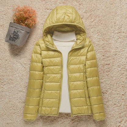 New Fashion Female Cold Jacket Women Winter Light White Duck Down Jacket Slim Puffer Jacket Portable Windproof Down Coat