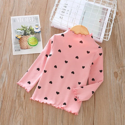 baby Girls Lovely Heart Print Sweaters New Autumn Kids Baby Pattern Clothing Fashion Clothes Casual Outfits Knit Girls Sweater