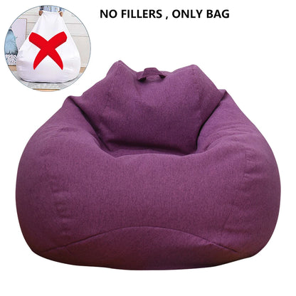 Large Small Lazy Sofa Cover Chairs Without Filler Linen Cloth Lounger Seat Bean Bag Pouf Puff Couch Tatami Living Room