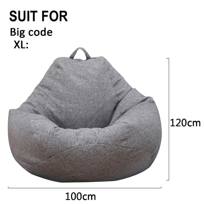 Large Small Lazy Sofa Cover Chairs Without Filler Linen Cloth Lounger Seat Bean Bag Pouf Puff Couch Tatami Living Room