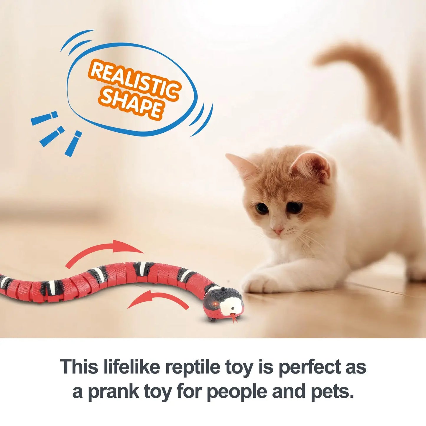 Smart Sensing Cat Toys Interactive Automatic Eletronic Snake Cat Teaser Indoor Play Kitten Toy USB Rechargeable