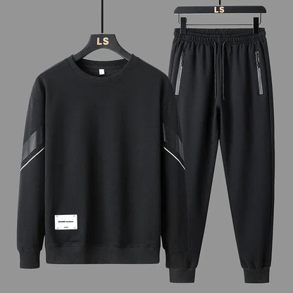 Men's 2024 Sweatshirt Set Round Neck Spring Autumn Casual Sports Two-Piece Loose Fit Comfortable Streetwear Fashion