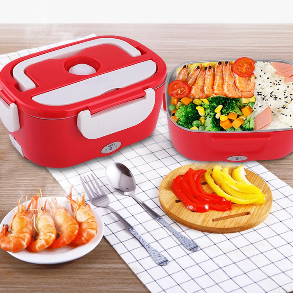 Electric Heating Lunch Box Office Car 12/24V 110V 220V Portable Bento Box Truck Stainless Steel Food Warmer Insulation Container